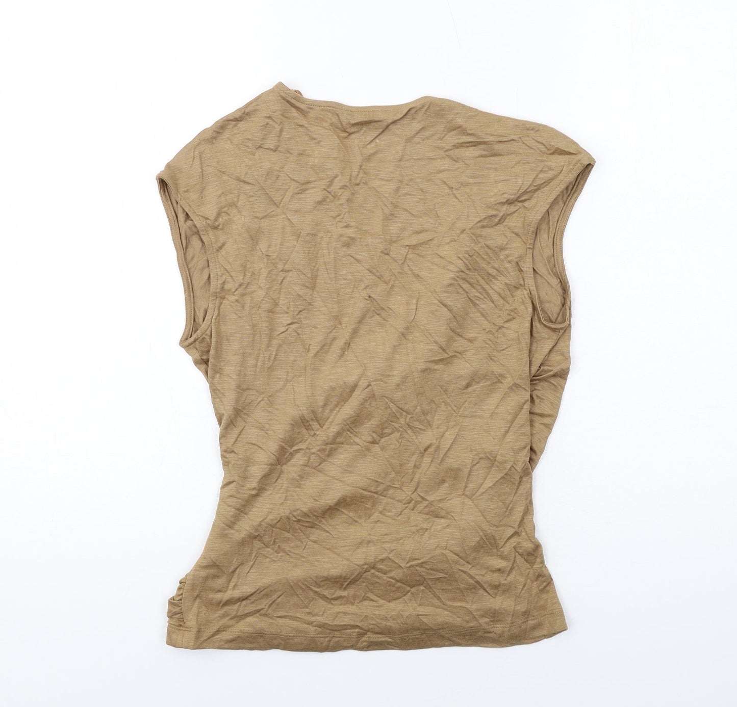 Womens UK Size 10 Marks and Spencer Brown Basic T-Shirt