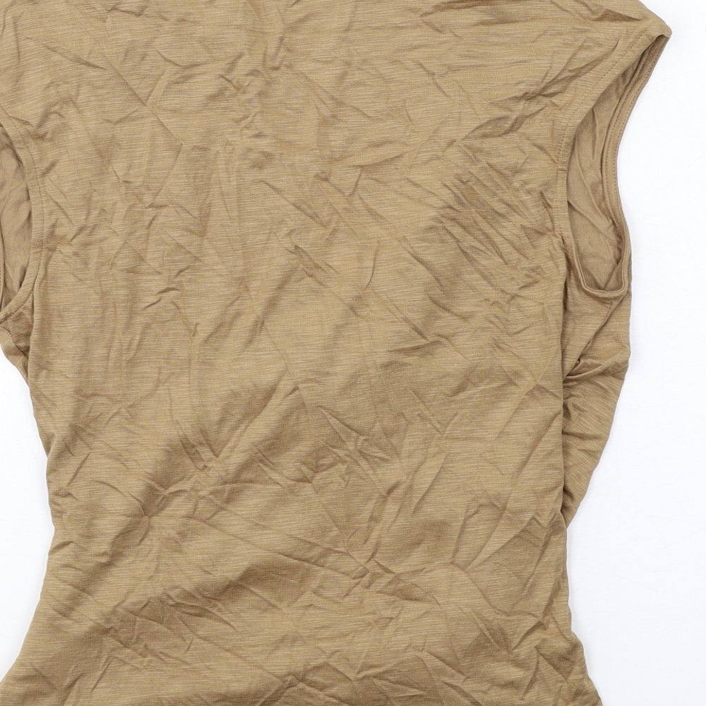 Womens UK Size 10 Marks and Spencer Brown Basic T-Shirt