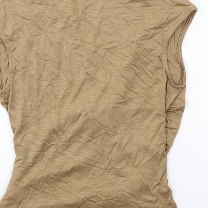 Womens UK Size 10 Marks and Spencer Brown Basic T-Shirt
