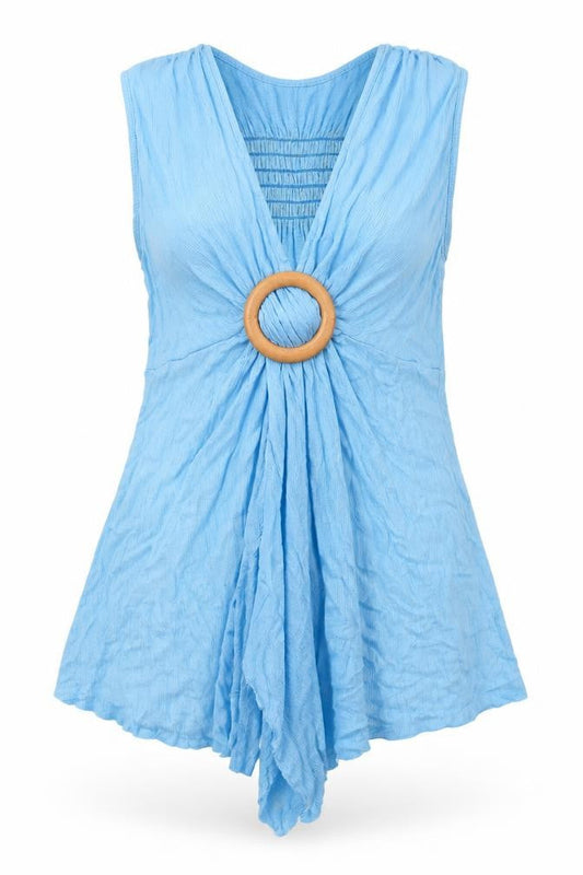 Womens UK Size 10 Select Blue Basic Blouse