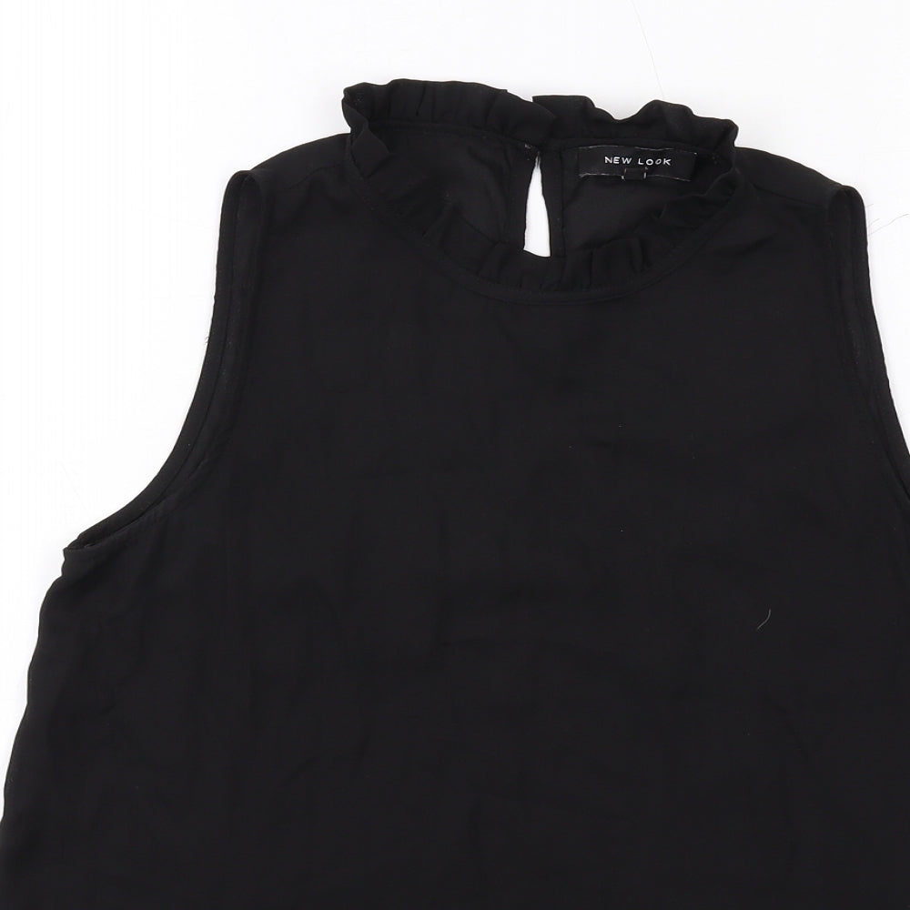 Womens UK Size 8 New Look Black Basic Blouse