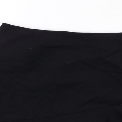 Marks and Spencer Womens Black Viscose Swing Skirt Size 10 Zip