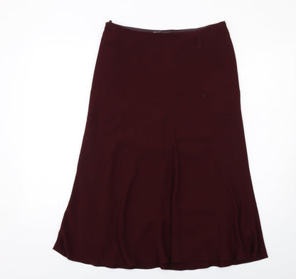 Marks and Spencer Womens Purple Polyester Swing Skirt Size 12 Zip