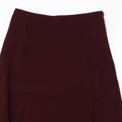 Marks and Spencer Womens Purple Polyester Swing Skirt Size 12 Zip
