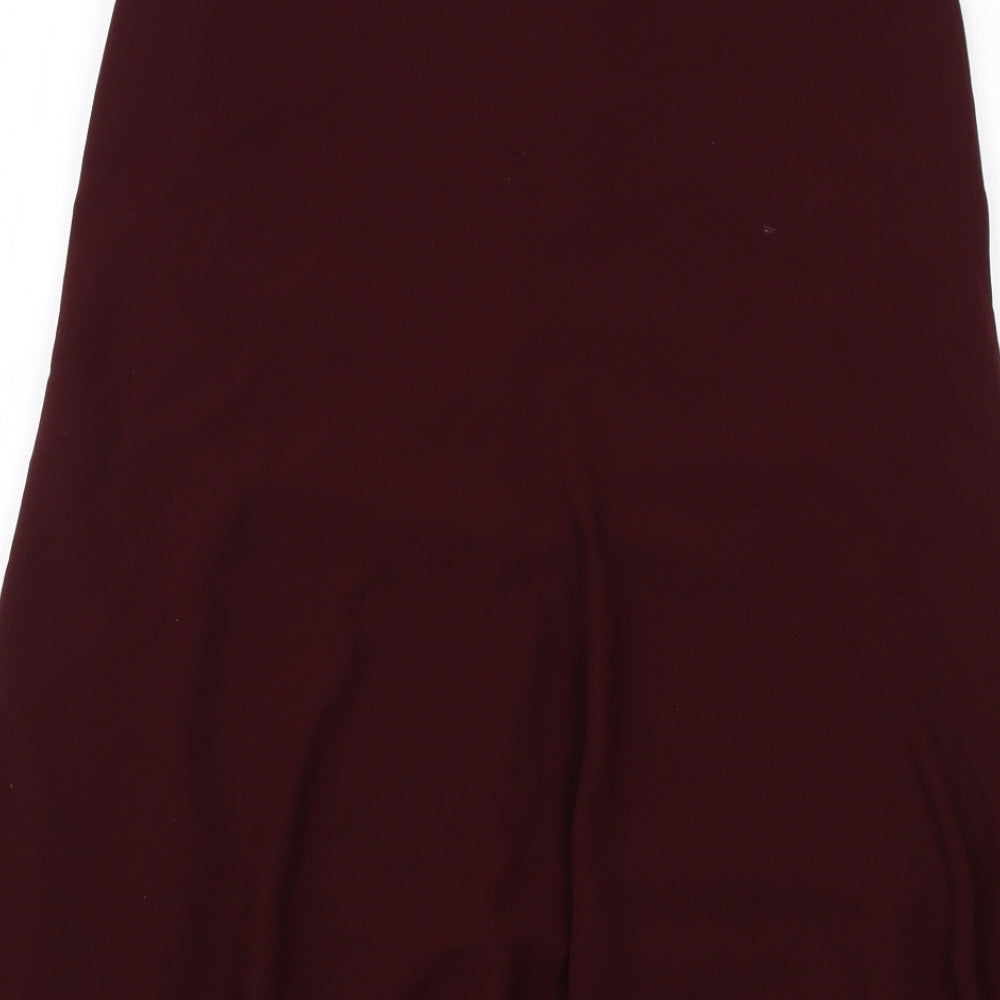 Marks and Spencer Womens Purple Polyester Swing Skirt Size 12 Zip
