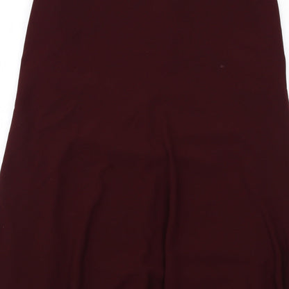 Marks and Spencer Womens Purple Polyester Swing Skirt Size 12 Zip