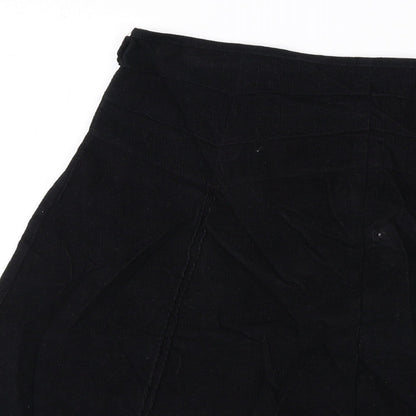 Loulabelle Womens Black Polyester Swing Skirt Size 10 Zip