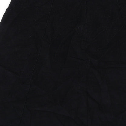 Loulabelle Womens Black Polyester Swing Skirt Size 10 Zip
