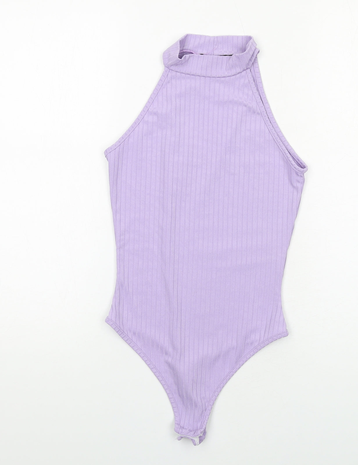 PRETTYLITTLETHING Womens Purple Polyester Bodysuit One-Piece Size 4 Snap
