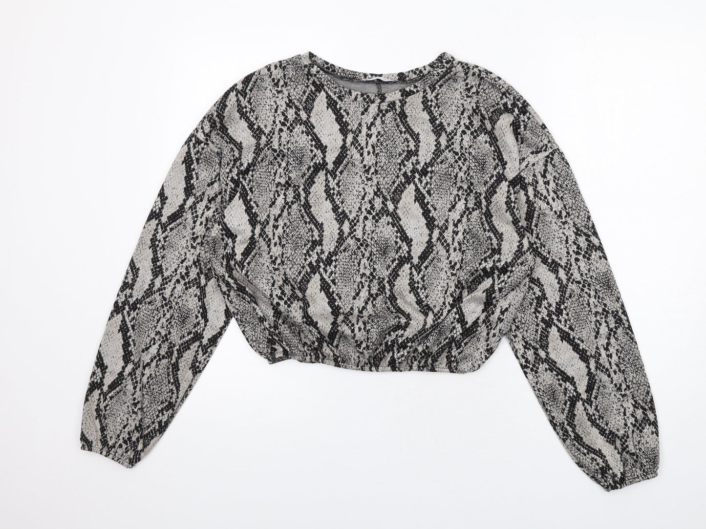 Womens UK Size M Zara Grey Basic Blouse