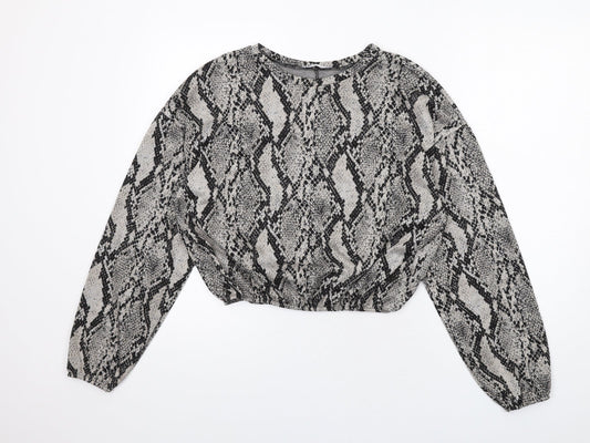 Womens UK Size M Zara Grey Basic Blouse