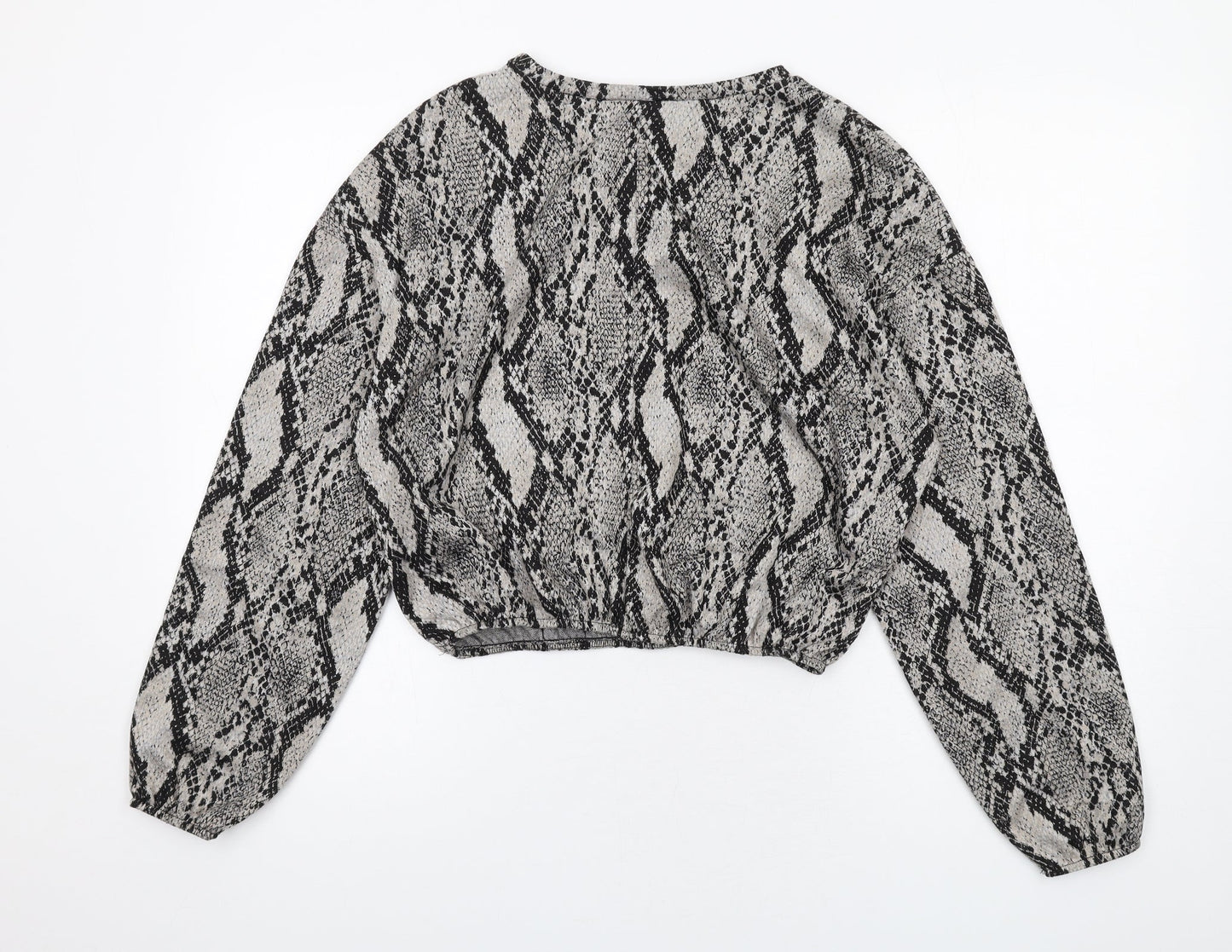 Womens UK Size M Zara Grey Basic Blouse