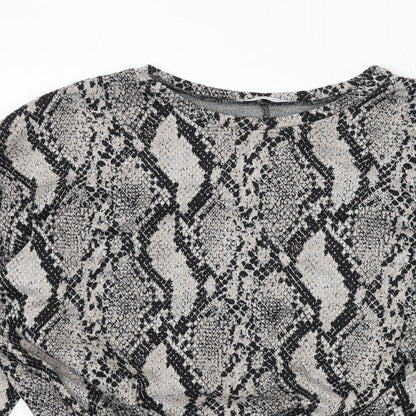 Womens UK Size M Zara Grey Basic Blouse