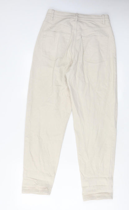 Womens UK Size 12 H&M Regular Fit Mom Ivory Jeans