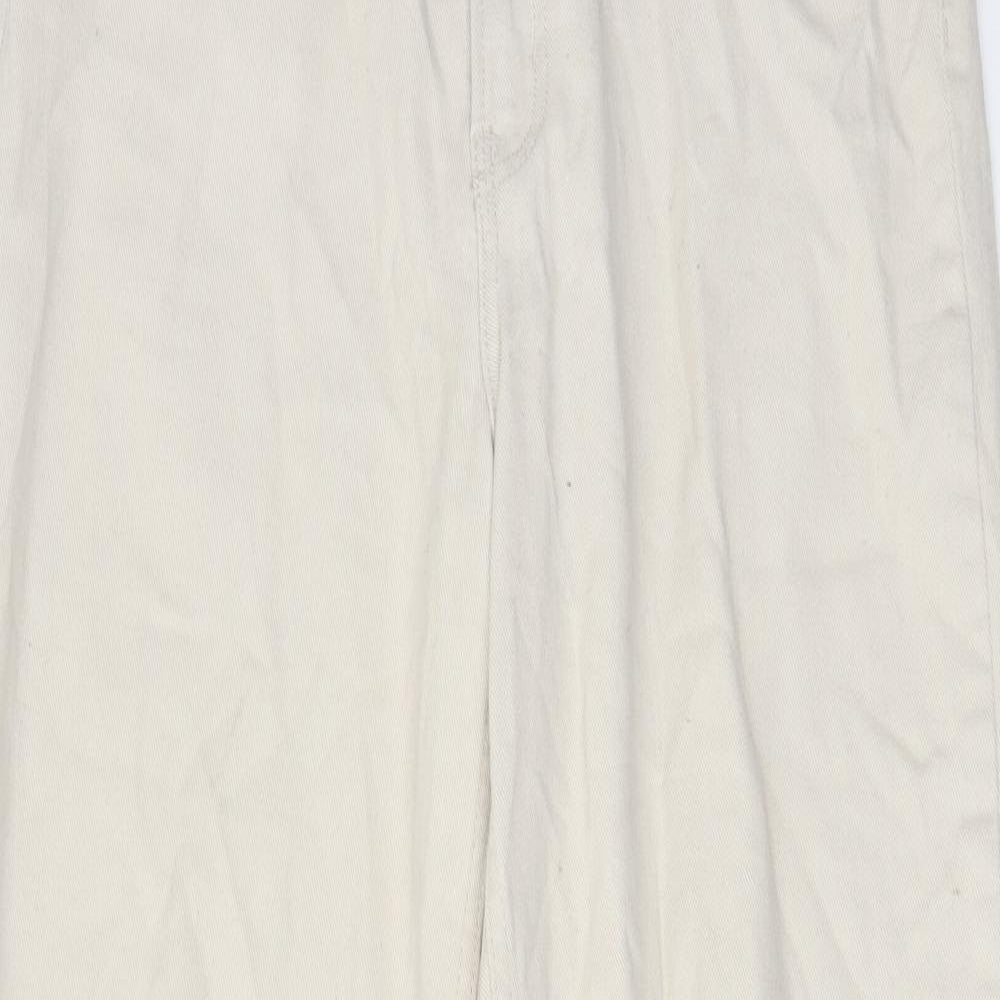 Womens UK Size 12 H&M Regular Fit Mom Ivory Jeans