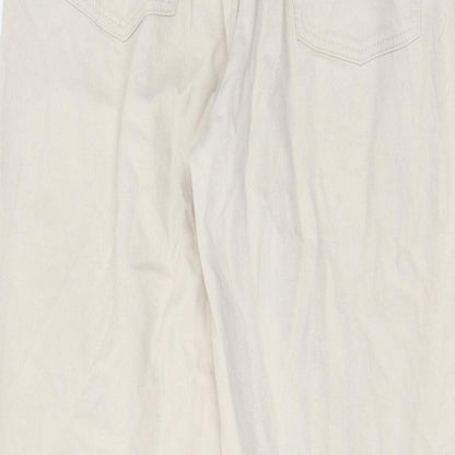 Womens UK Size 12 H&M Regular Fit Mom Ivory Jeans