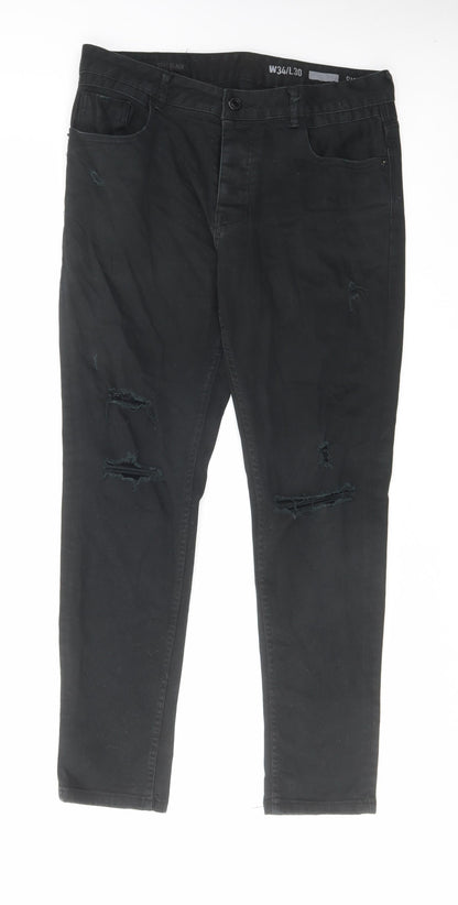 Denim & Co. Mens Black Cotton Skinny Jeans Size 34 in L30 in Regular Zip