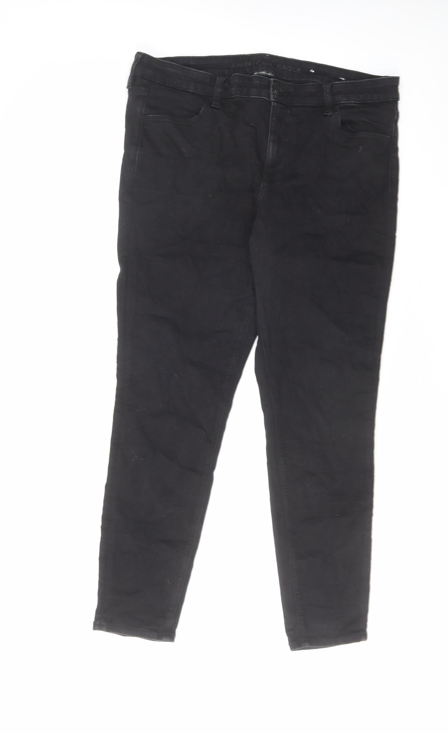 Womens UK Size 14 American Eagle Outfitters Regular Fit Skinny Black Jeans