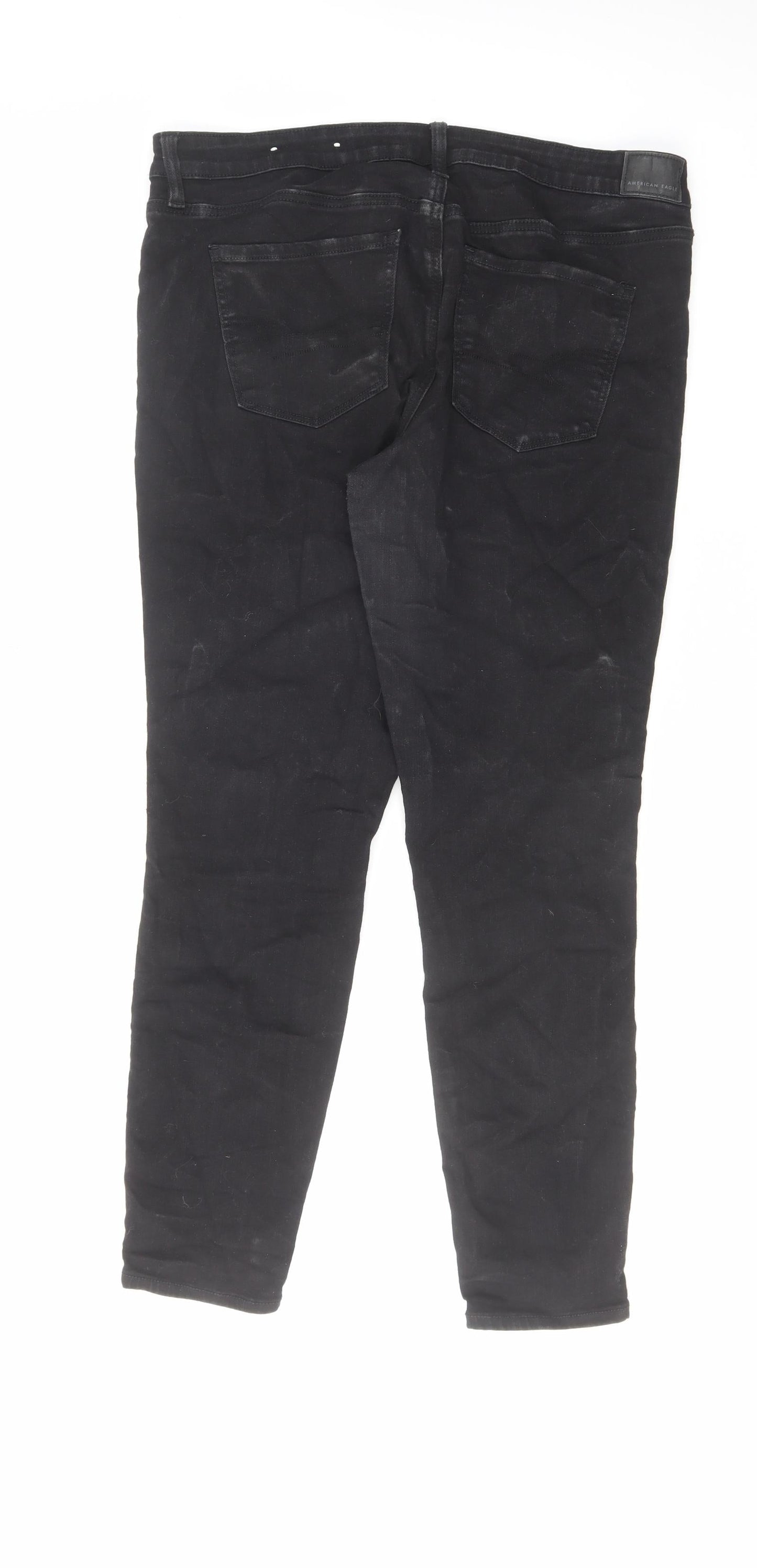 Womens UK Size 14 American Eagle Outfitters Regular Fit Skinny Black Jeans