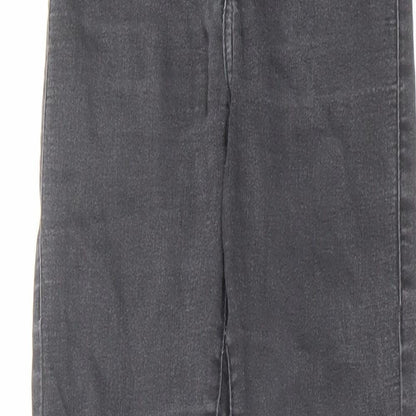 Topshop Womens Grey Cotton Skinny Jeans Size 25 in L30 in Regular Zip