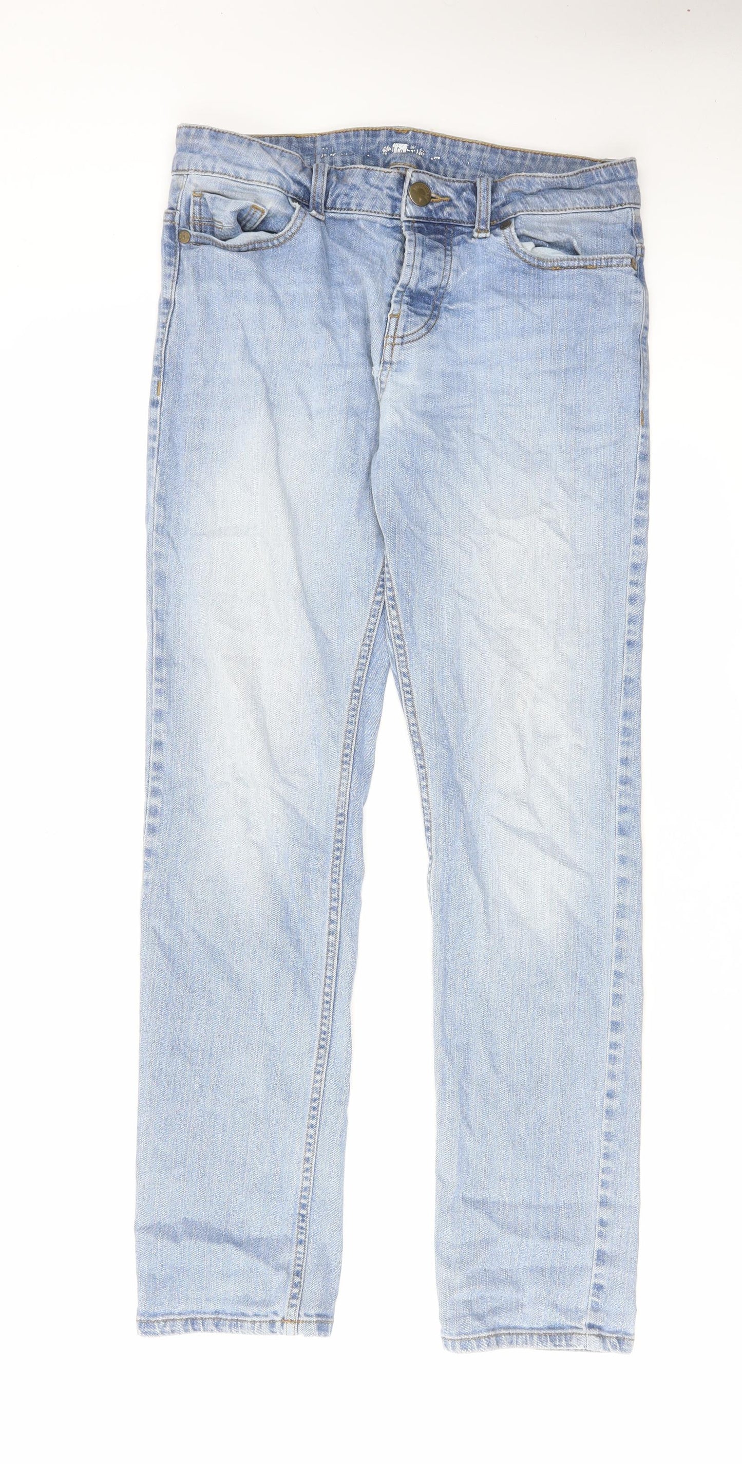 Denim & Co. Mens Blue Cotton Straight Jeans Size 30 in L32 in Regular Button