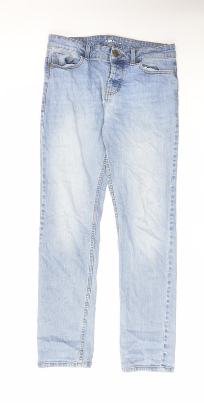 Denim & Co. Mens Blue Cotton Straight Jeans Size 30 in L32 in Regular Button