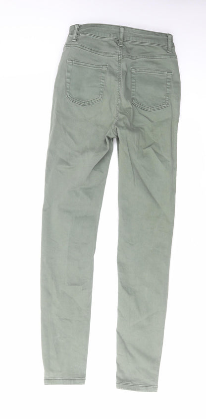 Denim & Co. Womens Green Cotton Skinny Jeans Size 6 L29 in Regular Zip