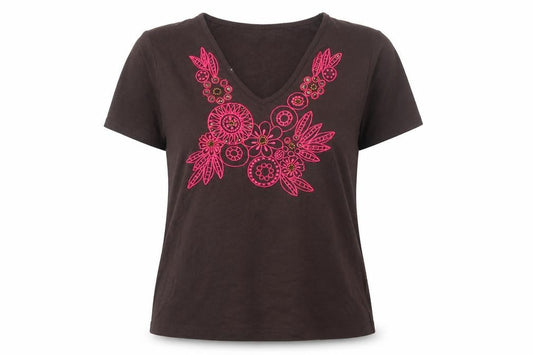 Womens UK Size L CC Brown Basic T-Shirt