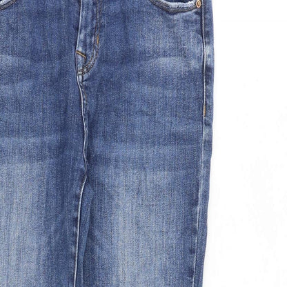 AH Denim Womens Blue Cotton Straight Jeans Size 28 in L26 in Regular Zip