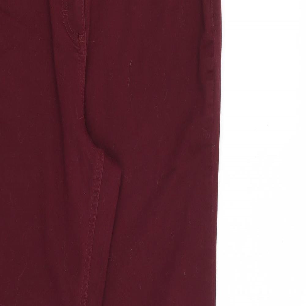 Debenhams Womens Red Cotton Skinny Jeans Size 12 L29 in Slim Zip