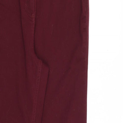 Debenhams Womens Red Cotton Skinny Jeans Size 12 L29 in Slim Zip