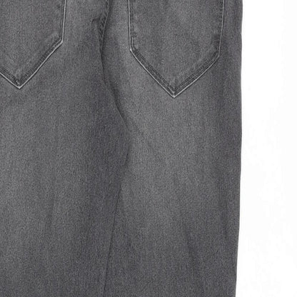 Everyday Mens Grey Cotton Straight Jeans Size 32 in L30 in Regular Zip