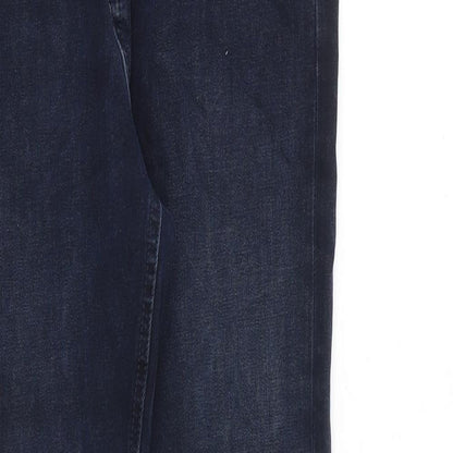 Marks and Spencer Womens Blue Cotton Skinny Jeans Size 8 L31 in Slim Zip
