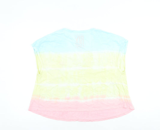 Womens UK Size 10 River Island Multicoloured Basic T-Shirt