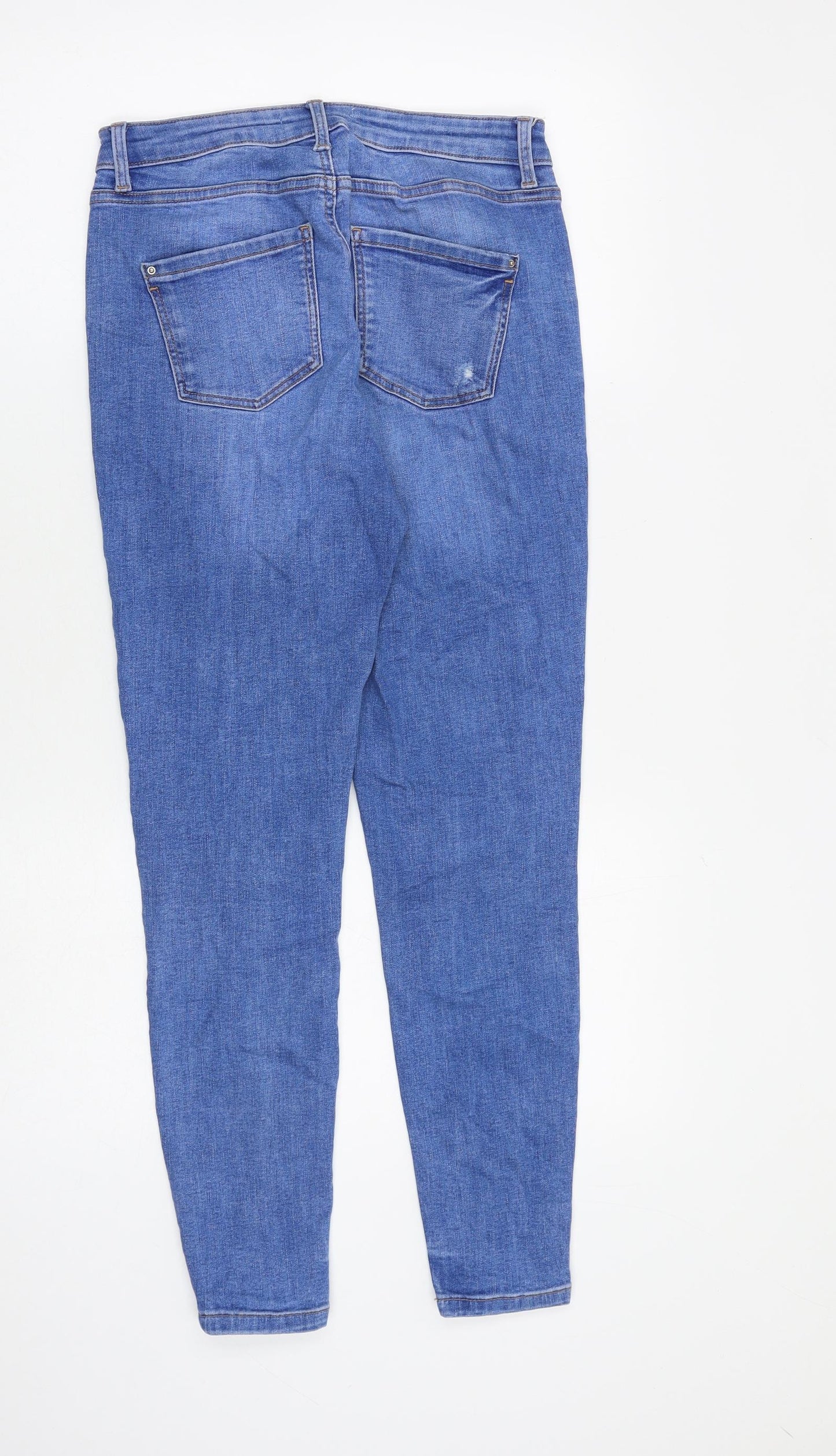 Dorothy Perkins Womens Blue Cotton Skinny Jeans Size 8 L27 in Slim Zip