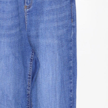 Dorothy Perkins Womens Blue Cotton Skinny Jeans Size 8 L27 in Slim Zip