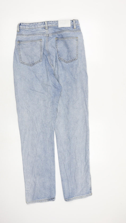 Missguided Womens Blue Cotton Straight Jeans Size 8 L29 in Regular Zip