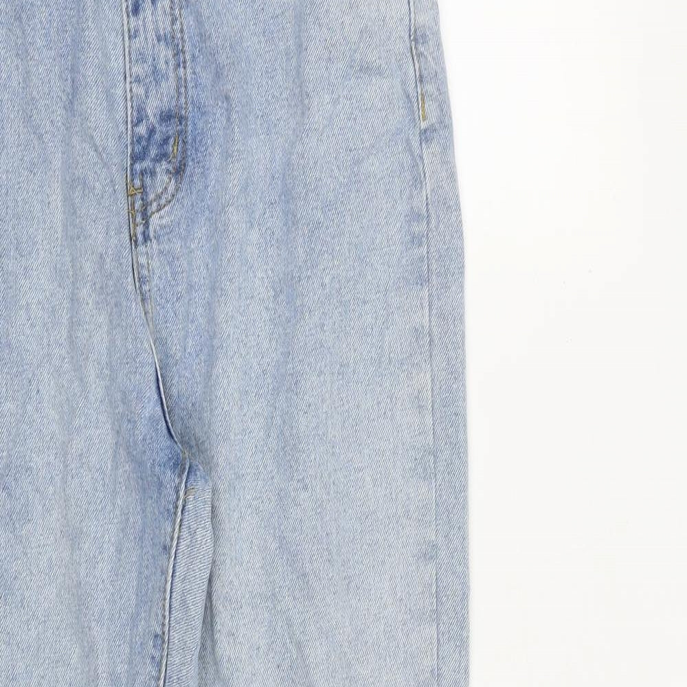 Missguided Womens Blue Cotton Straight Jeans Size 8 L29 in Regular Zip