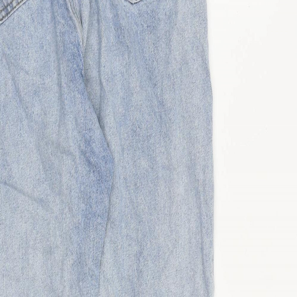 Missguided Womens Blue Cotton Straight Jeans Size 8 L29 in Regular Zip