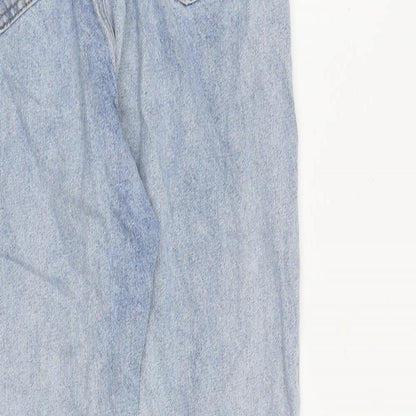 Missguided Womens Blue Cotton Straight Jeans Size 8 L29 in Regular Zip