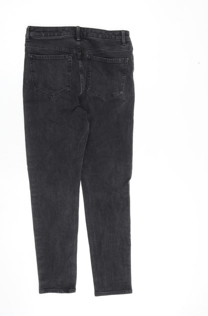 Marks and Spencer Womens Grey Cotton Skinny Jeans Size 12 L27 in Regular Zip