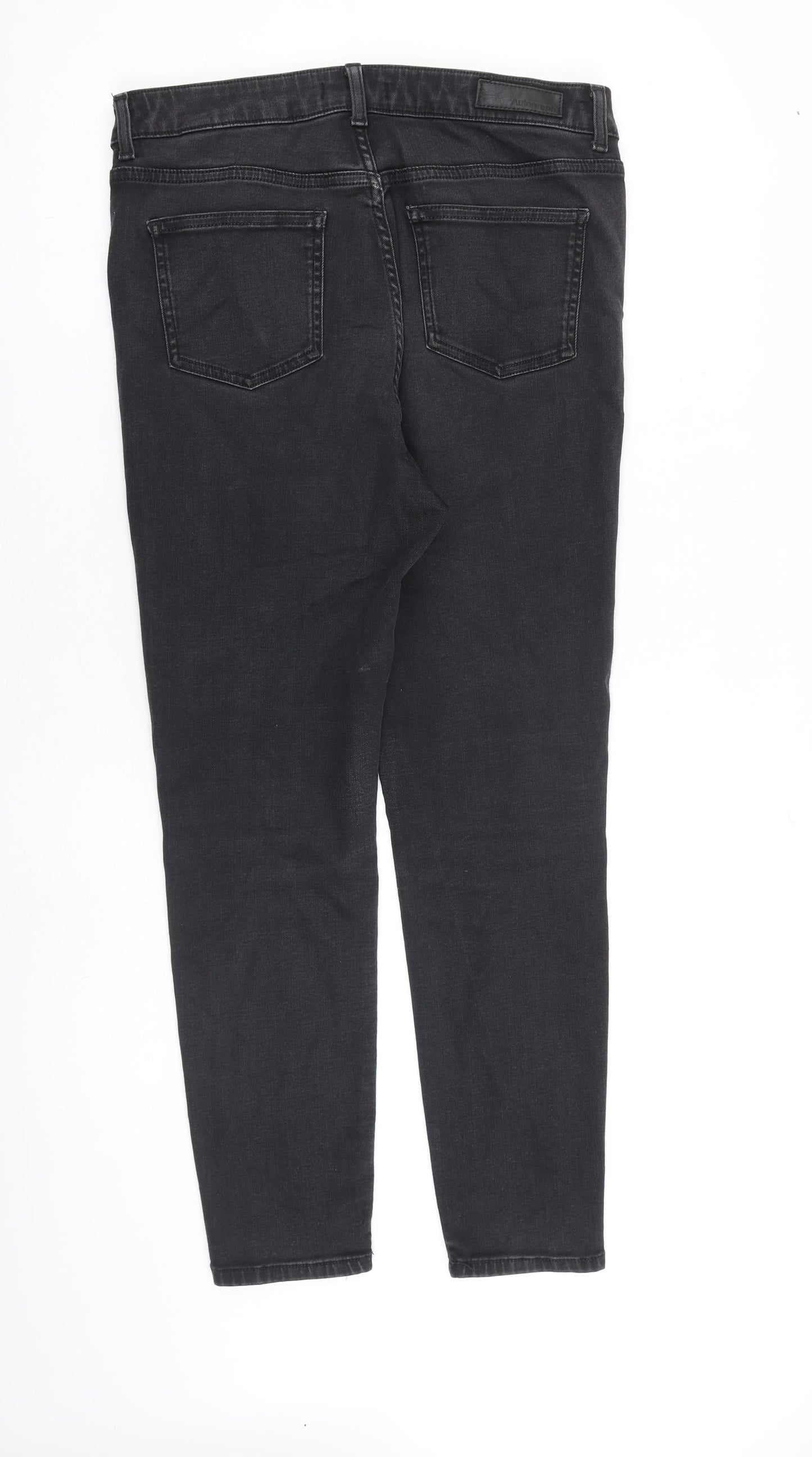 Autograph Womens Grey Cotton Skinny Jeans Size 14 L27 in Regular Zip
