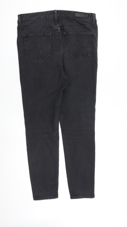 Autograph Womens Grey Cotton Skinny Jeans Size 14 L27 in Regular Zip