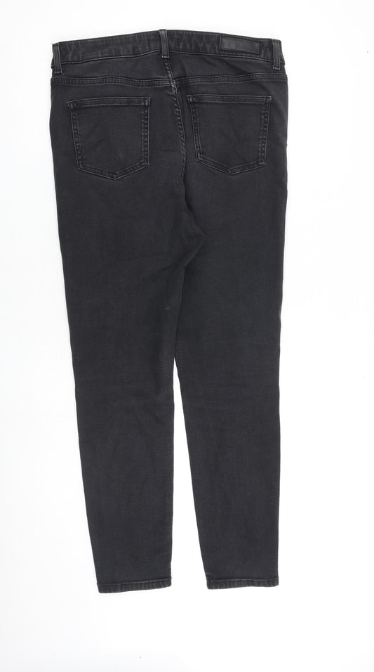 Autograph Womens Grey Cotton Skinny Jeans Size 14 L27 in Regular Zip