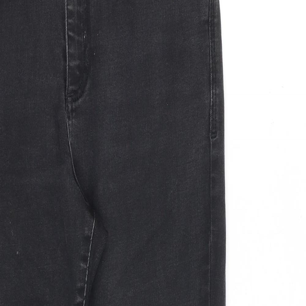 Autograph Womens Grey Cotton Skinny Jeans Size 14 L27 in Regular Zip