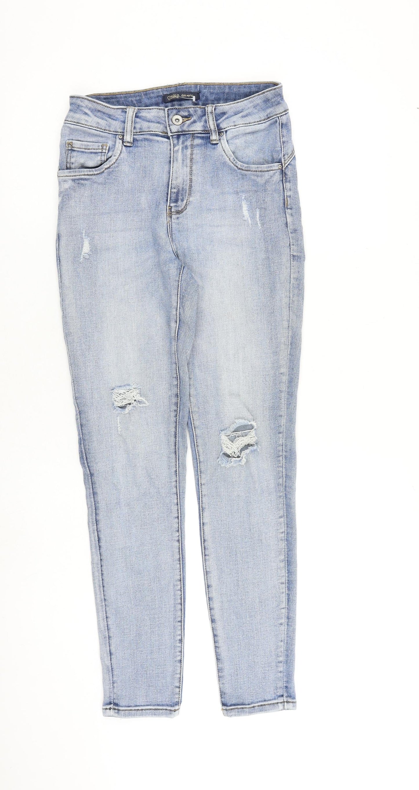 Womens UK Size 8 Toxik3 Regular Fit Skinny Blue Jeans
