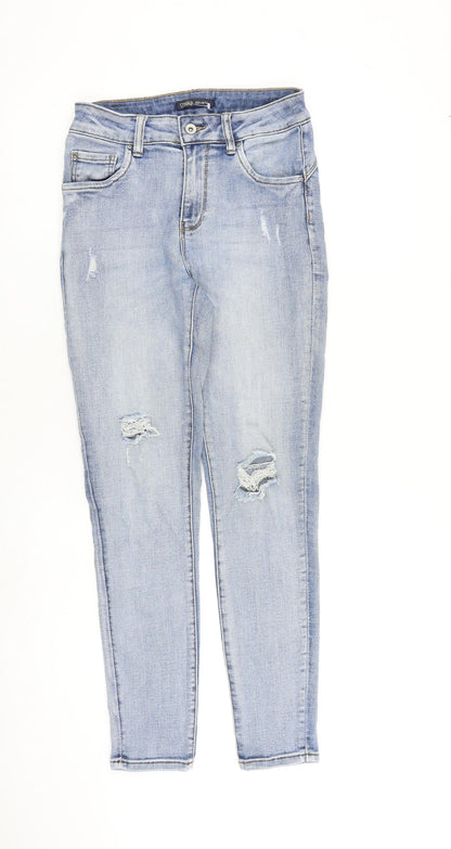 Womens UK Size 8 Toxik3 Regular Fit Skinny Blue Jeans