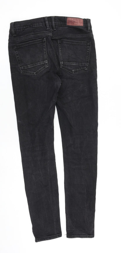 Mango Womens Black Cotton Skinny Jeans Size 10 L30 in Slim Zip