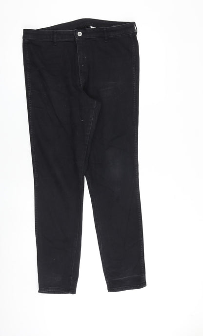 Womens UK Size 33 in H&M Regular Fit Tapered Black Jeans