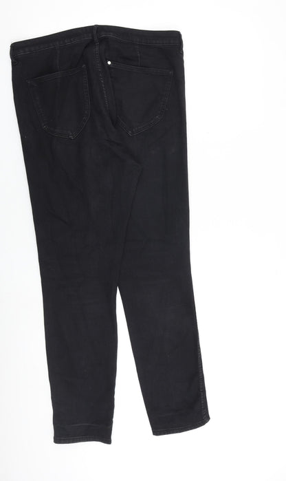 Womens UK Size 33 in H&M Regular Fit Tapered Black Jeans